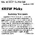 The Austin Chronicle SXSW Picks 3/4/1993